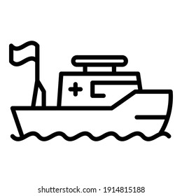 Accident rescue boat icon. Outline accident rescue boat vector icon for web design isolated on white background