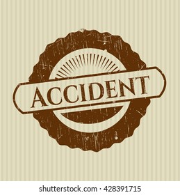 Accident with rubber seal texture