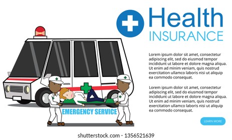 Accident safety emergency transportation.  Vector illustration concept.