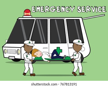 Accident safety emergency transportation.  Vector illustration concept.