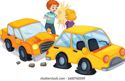 Accident Scene Car Crash Illustration Stock Vector (Royalty Free ...