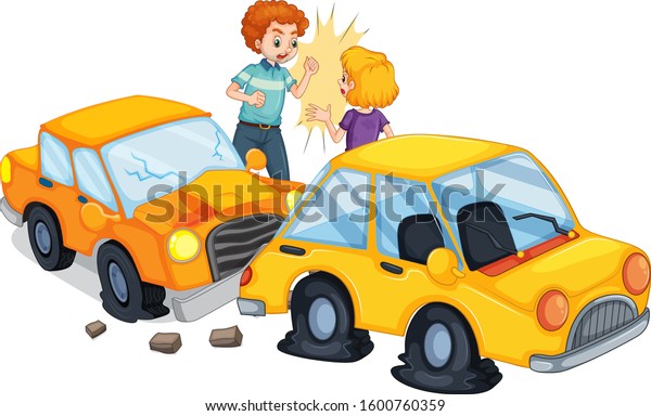 Accident Scene Car Crash Illustration Stock Vector (Royalty Free ...