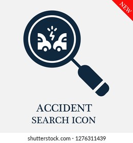 Accident search icon. Editable Accident search icon for web or mobile.