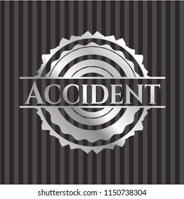Accident silvery badge or emblem