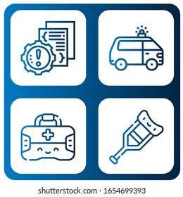 accident simple icons set. Contains such icons as Error, Ambulance, First aid kit, Crutch, can be used for web, mobile and logo