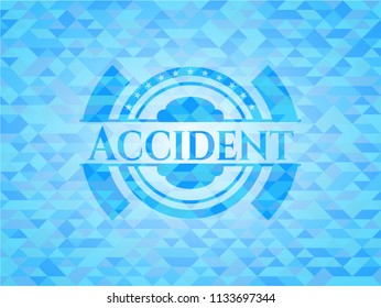 Accident sky blue mosaic emblem