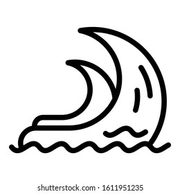 Accident tsunami icon. Outline accident tsunami vector icon for web design isolated on white background