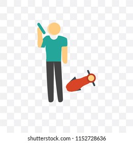 Accident vector icon isolated on transparent background, Accident logo concept
