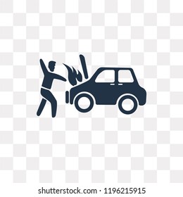 Accident vector icon isolated on transparent background, Accident transparency concept can be used web and mobile