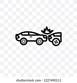 Accident vector linear icon isolated on transparent background, Accident transparency concept can be used for web and mobile
