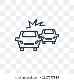 Accident vector outline icon isolated on transparent background, high quality linear Accident transparency concept can be used web and mobile