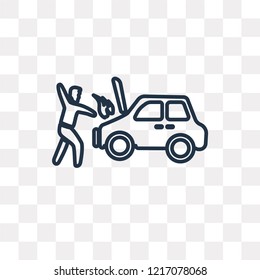 Accident vector outline icon isolated on transparent background, high quality linear Accident transparency concept can be used web and mobile
