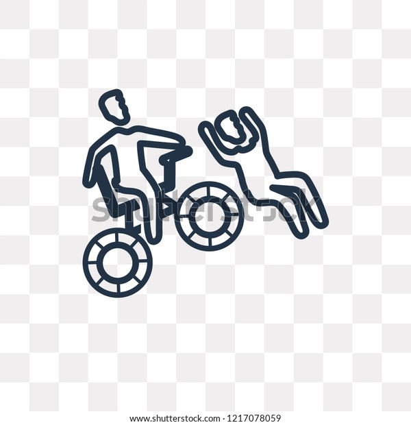 Accident vector outline icon isolated on\
transparent background, high quality linear Accident transparency\
concept can be used web and\
mobile