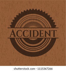 Accident vintage wooden emblem