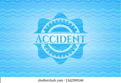 Accident water concept badge.