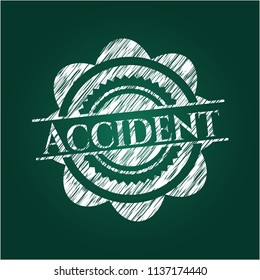 Accident written with chalkboard texture