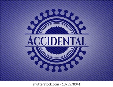 Accidental badge with denim texture