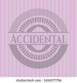 Accidental pink emblem. Retro. Vector Illustration. Detailed.