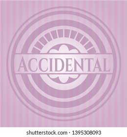 Accidental realistic pink emblem. Vector Illustration. Detailed.