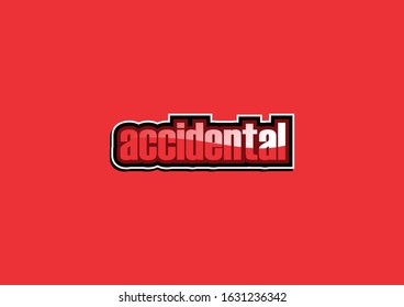 accidental text lettering vector illustration template