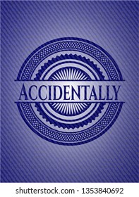 Accidentally badge with jean texture
