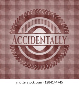 Accidentally red geometric emblem. Seamless.