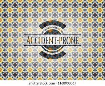 Accident-prone arabesque badge. arabic decoration.