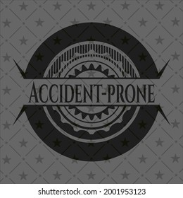 Accident-prone black emblem. Vector Illustration. Detailed. 