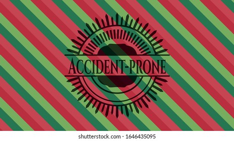 Accident-prone christmas colors emblem. Vector Illustration. Detailed.