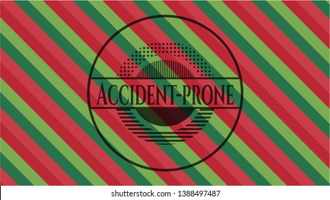 Accident-prone christmas emblem background. Vector Illustration. Detailed.