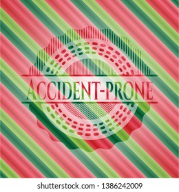 Accident-prone christmas emblem. Vector Illustration. Detailed.