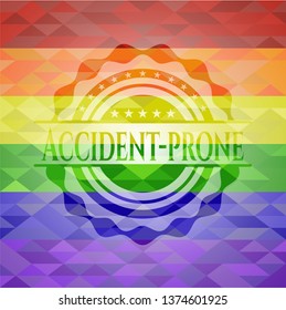 Accident-prone lgbt colors emblem 