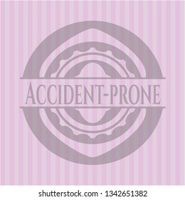 Accident-prone pink emblem. Retro