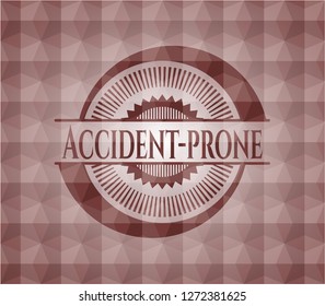 Accident-prone red seamless badge with geometric pattern.