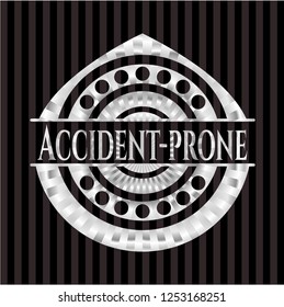 Accident-prone silver shiny badge