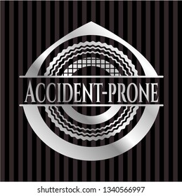 Accident-prone silvery badge or emblem