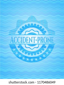 Accident-prone water wave concept emblem background.