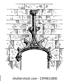 Accolade is an ornament composed of two ogee curves 16th century French mouldings vintage line drawing or engraving illustration.