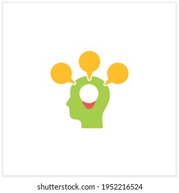 Accommodating flat icon.Focuses on preserving relationships. Great idea. Overthinking. Conflict management concept.Vector illustration