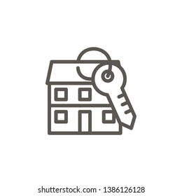 Accommodation, apartment, house, key vector icon. Simple element illustration. Accommodation, apartment, house, key vector icon. Real estate concept vector illustration.
