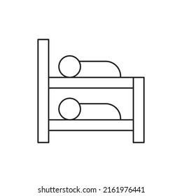 Accommodation bunk bed icon line style icon, style isolated on white background