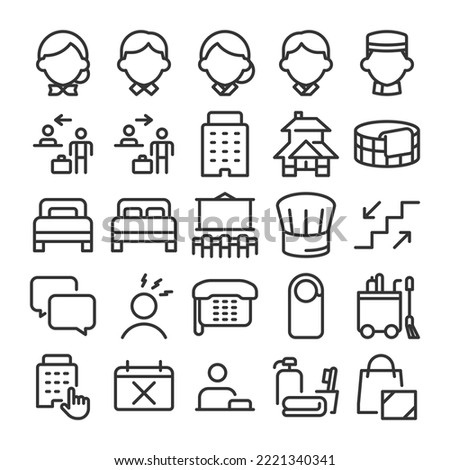 accommodation hotel inn icon set part 2