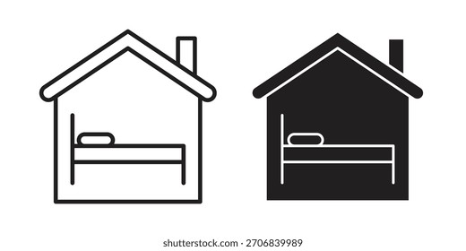 Diseño de símbolo de contorno de concepto de icono de alojamiento. Ilustración de elemento simple.