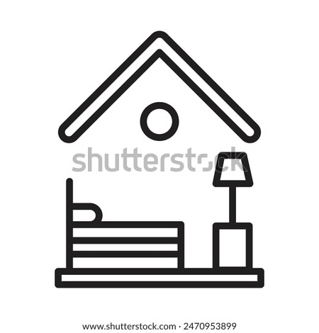 Accommodation Icon Highlighting Cozy and Budget-Friendly Lodging