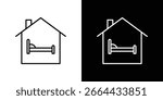 Accommodation icon in line shapes, thin line design vector illustration