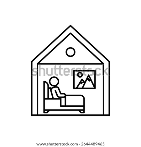 Accommodation icon outline set sign