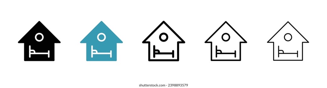 Accommodation illustration set. Homestay place vector sign. Hostel icon for UI designs.