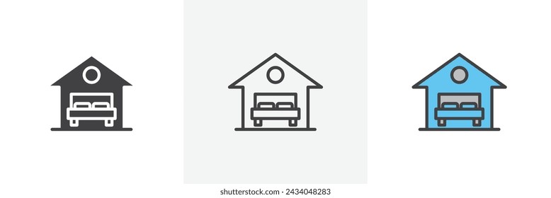 Accommodation Isolated Line Icon Style Design. Simple Vector Illustration