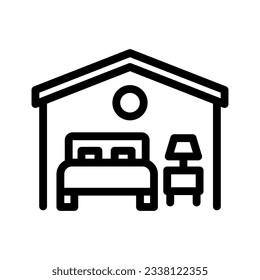 accommodation line icon illustration vector graphic. Simple element illustration vector graphic, suitable for app, websites, and presentations isolated on white background
