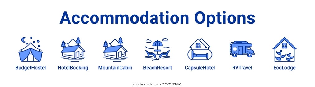 Accommodation Options icon banner and collection
